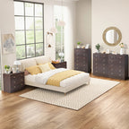 Modern 5-Drawer Dresser with Gold Knobs, Stylish Bedroom Storage Chest