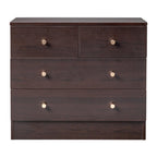 Modern 5-Drawer Dresser with Gold Knobs, Stylish Bedroom Storage Chest