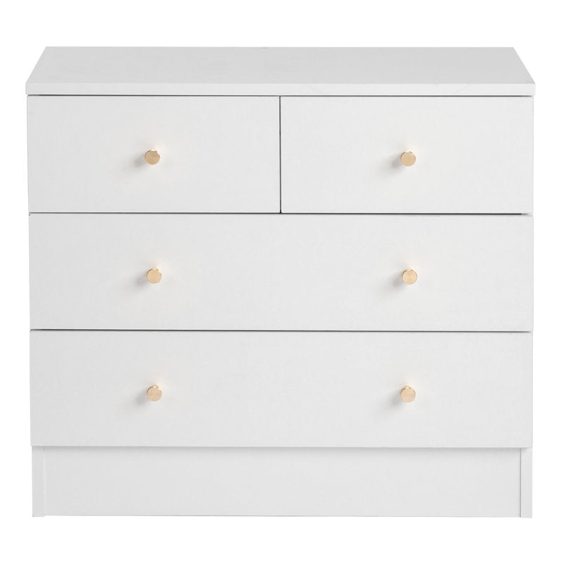 Modern 5-Drawer Dresser with Gold Knobs, Stylish Bedroom Storage Chest
