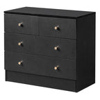 Modern 5-Drawer Dresser with Gold Knobs, Stylish Bedroom Storage Chest
