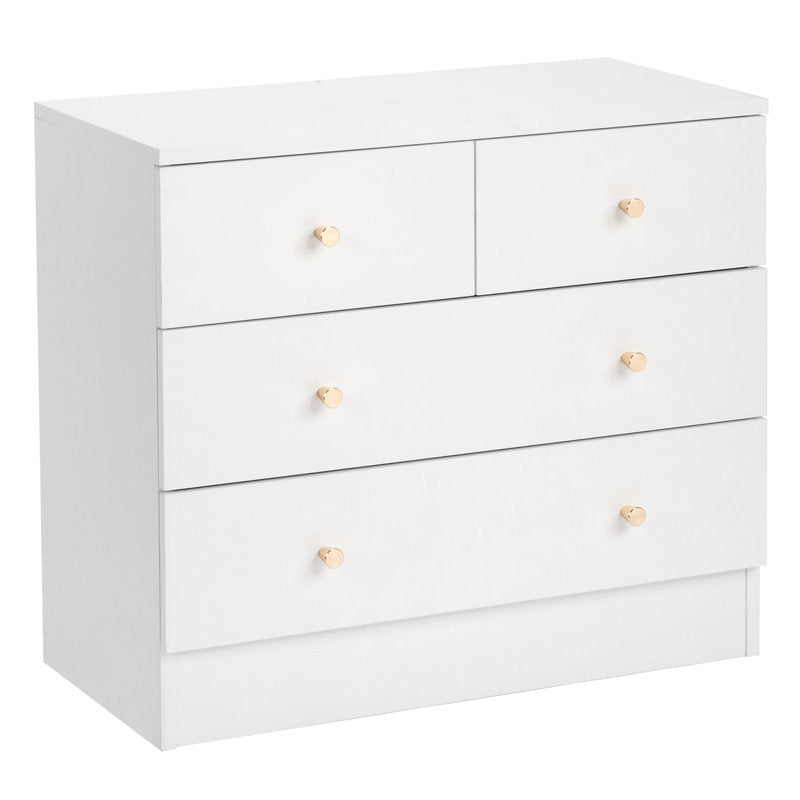 Modern 5-Drawer Dresser with Gold Knobs, Stylish Bedroom Storage Chest