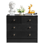 Modern 5-Drawer Dresser with Gold Knobs, Stylish Bedroom Storage Chest