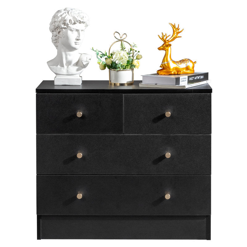 Modern 5-Drawer Dresser with Gold Knobs, Stylish Bedroom Storage Chest