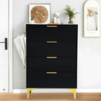 Stylish Drawer Chest with Elevated Gold Legs for Modern Home Organization