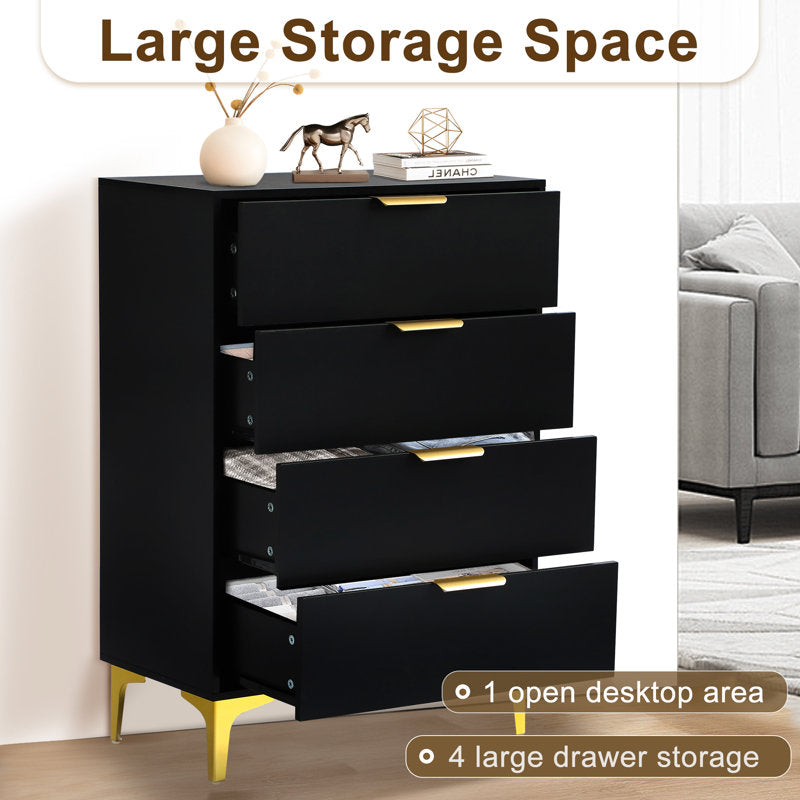Stylish Drawer Chest with Elevated Gold Legs for Modern Home Organization