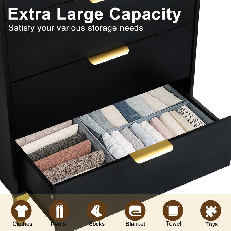 Stylish Drawer Chest with Elevated Gold Legs for Modern Home Organization