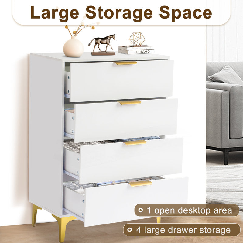 Stylish Drawer Chest with Elevated Gold Legs for Modern Home Organization
