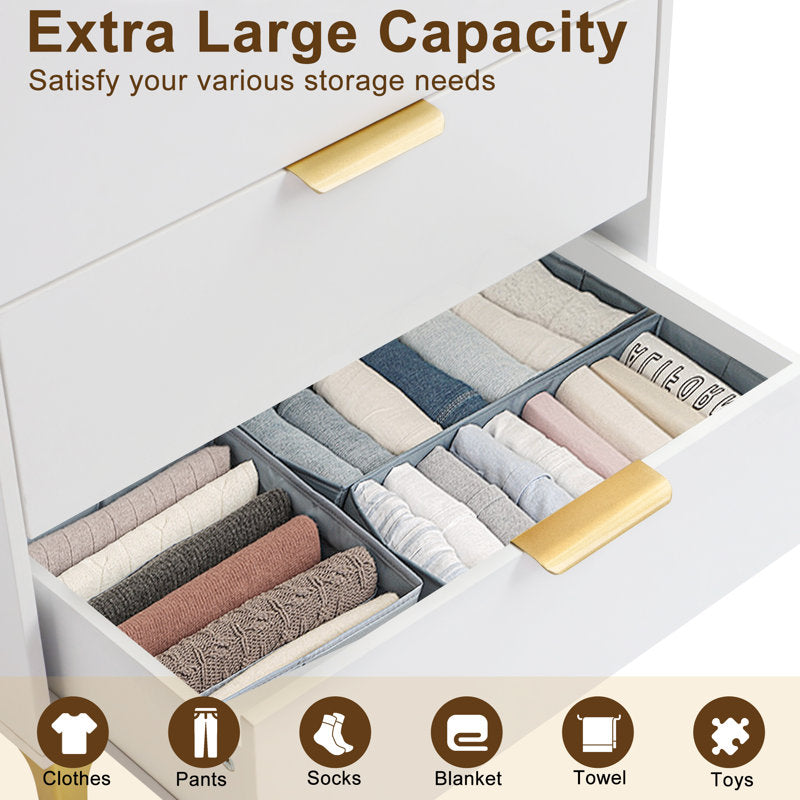 Stylish Drawer Chest with Elevated Gold Legs for Modern Home Organization