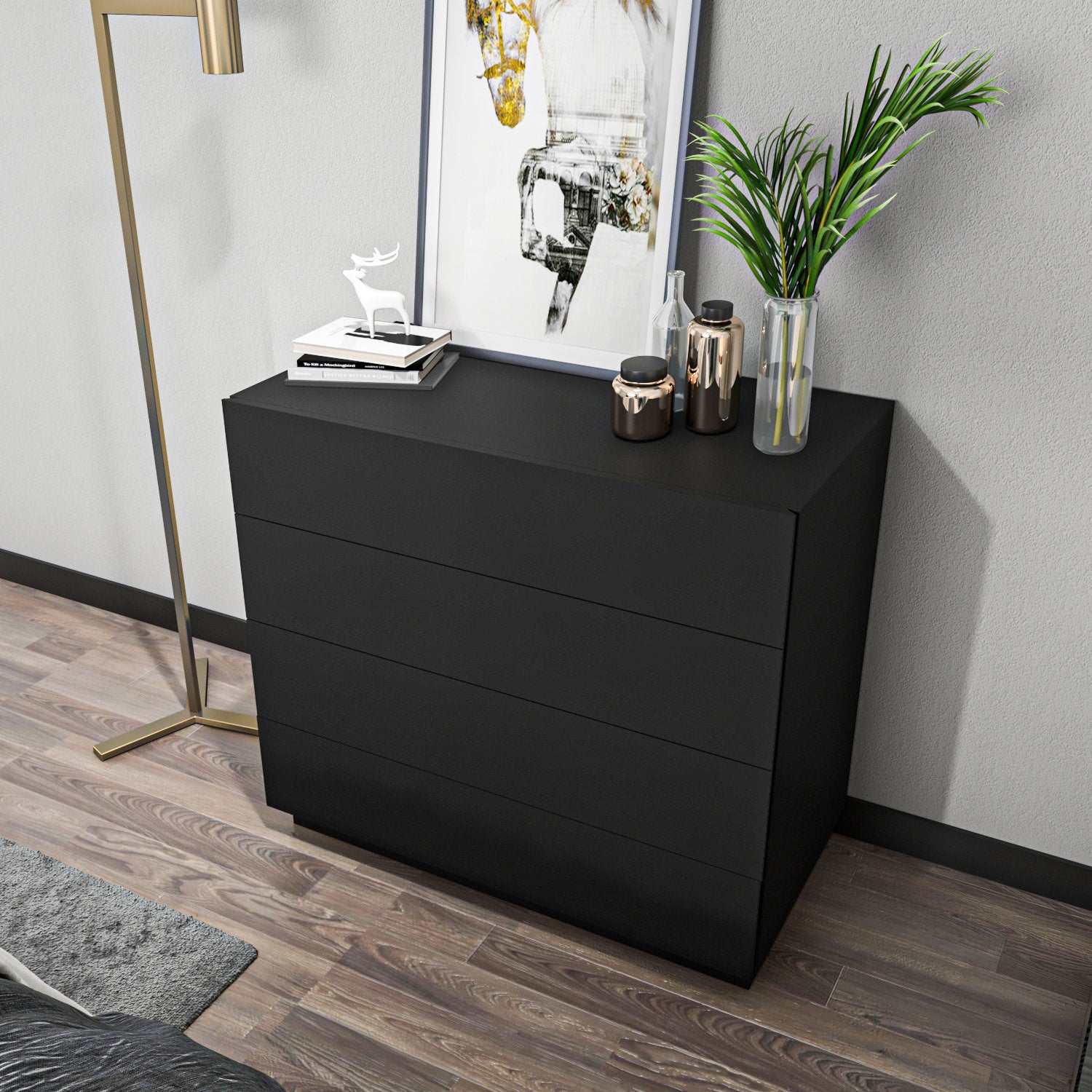 Elegant Storage Console with 4 Drawers