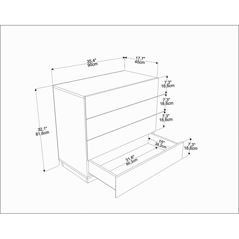 Elegant Storage Console with 4 Drawers