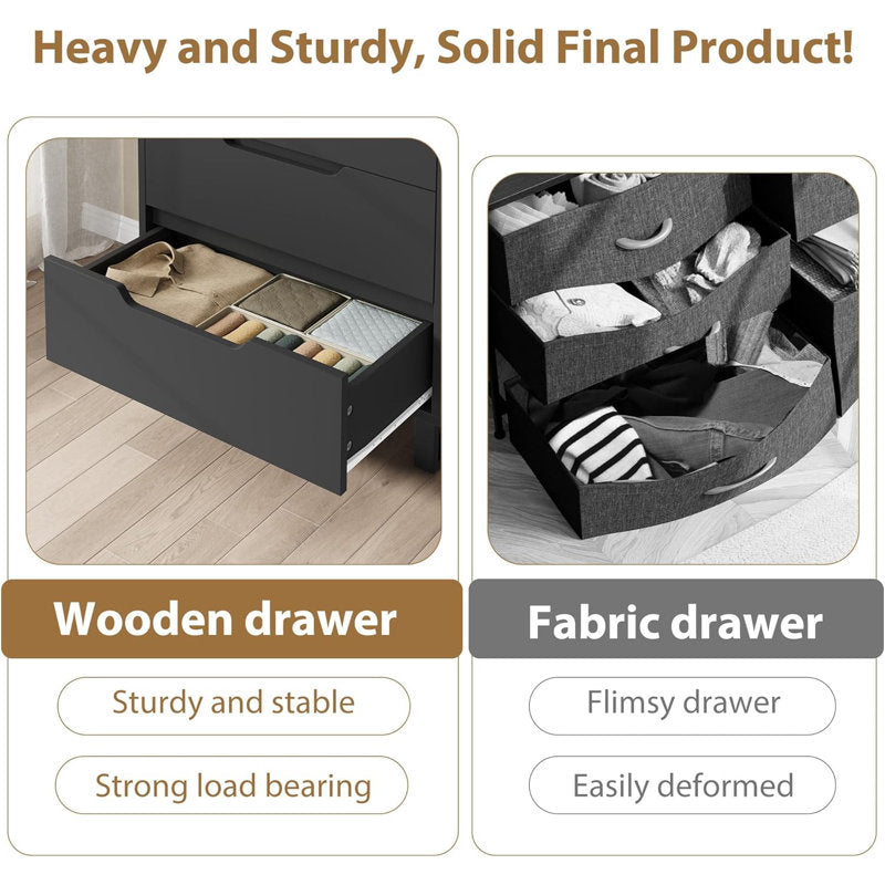 Modern Matte Black Drawer Chest – Space Saving Storage Organizer