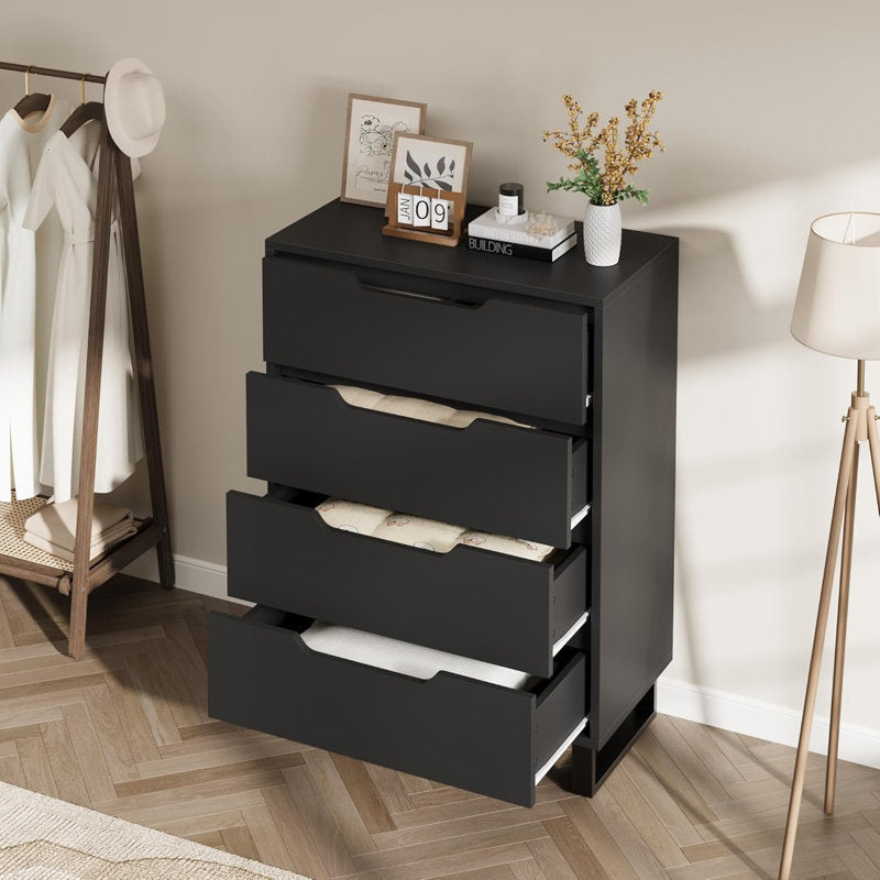 Modern Matte Black Drawer Chest – Space Saving Storage Organizer