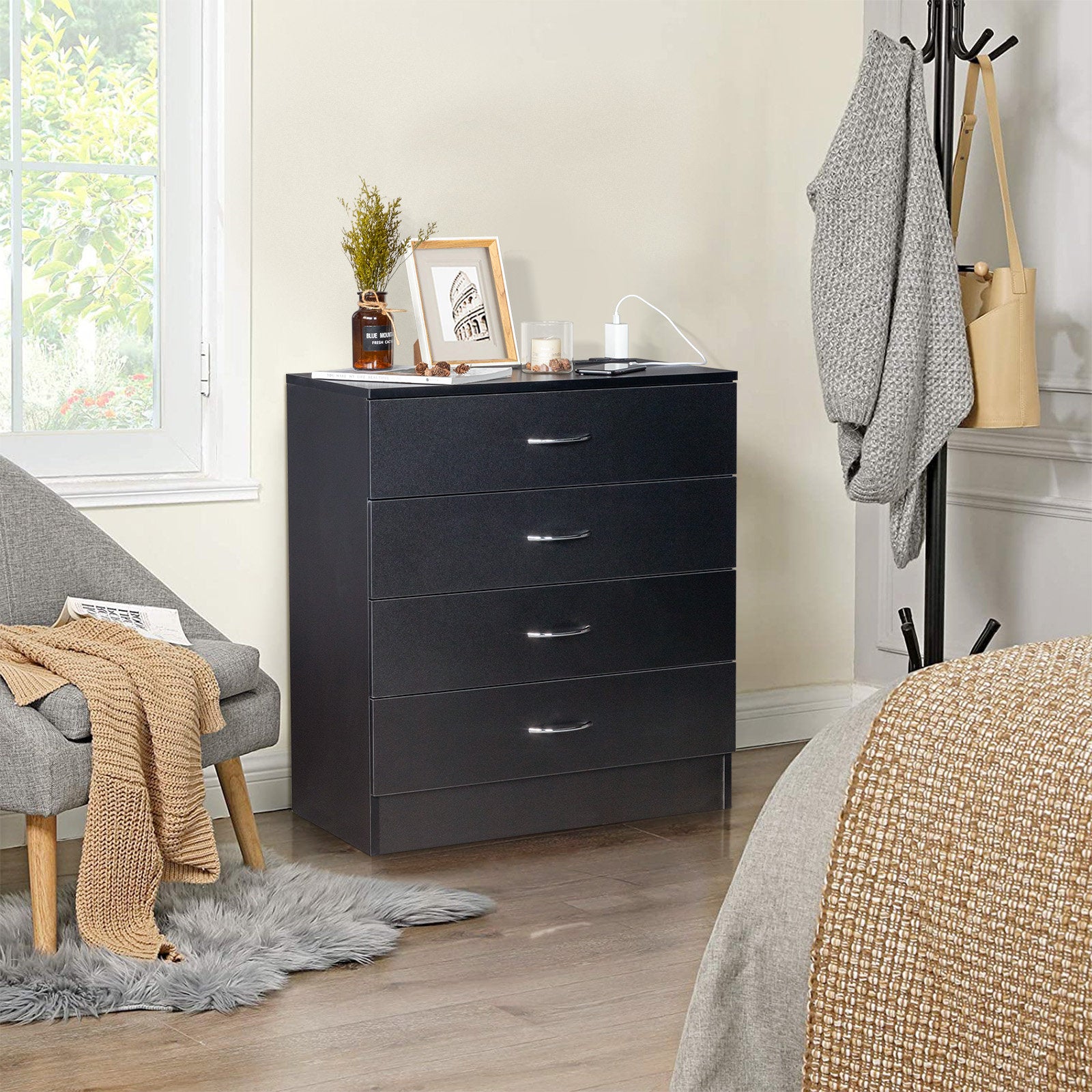 Multi-Functional Dresser with USB Charging Station – Bedroom Organizer