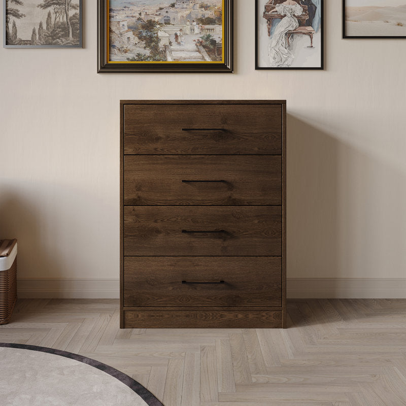 Minimalist 4 Drawer Dresser, Space-Saving Storage Organizer for Bedroom or Living Room