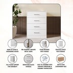 Minimalist 4 Drawer Dresser, Space-Saving Storage Organizer for Bedroom or Living Room
