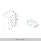 Minimalist 4 Drawer Dresser, Space-Saving Storage Organizer for Bedroom or Living Room