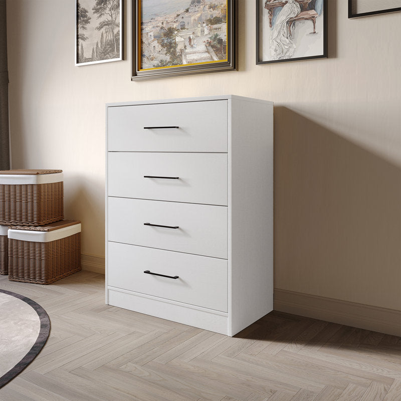 Minimalist 4 Drawer Dresser, Space-Saving Storage Organizer for Bedroom or Living Room