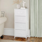 Compact Fabric Storage Cabinet with 4 Drawers, Space-Saving Vertical Dresser for Closet Organization