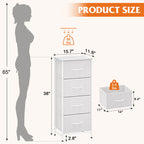 Compact Fabric Storage Cabinet with 4 Drawers, Space-Saving Vertical Dresser for Closet Organization