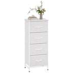Compact Fabric Storage Cabinet with 4 Drawers, Space-Saving Vertical Dresser for Closet Organization