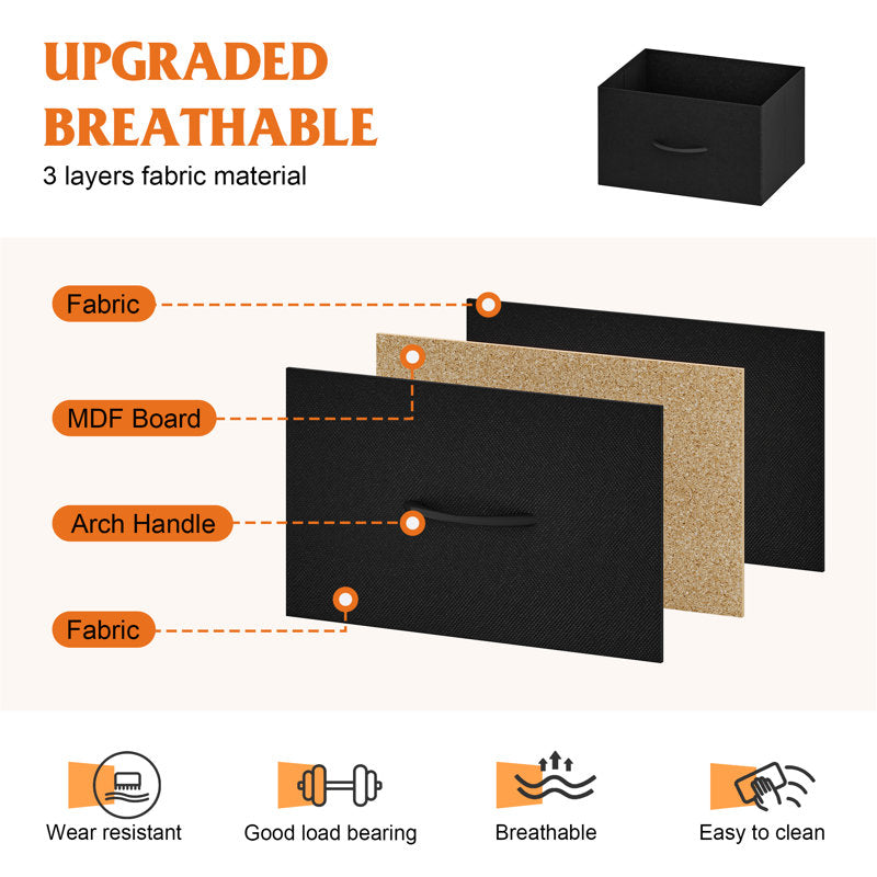 Compact Fabric Storage Cabinet with 4 Drawers, Space-Saving Vertical Dresser for Closet Organization