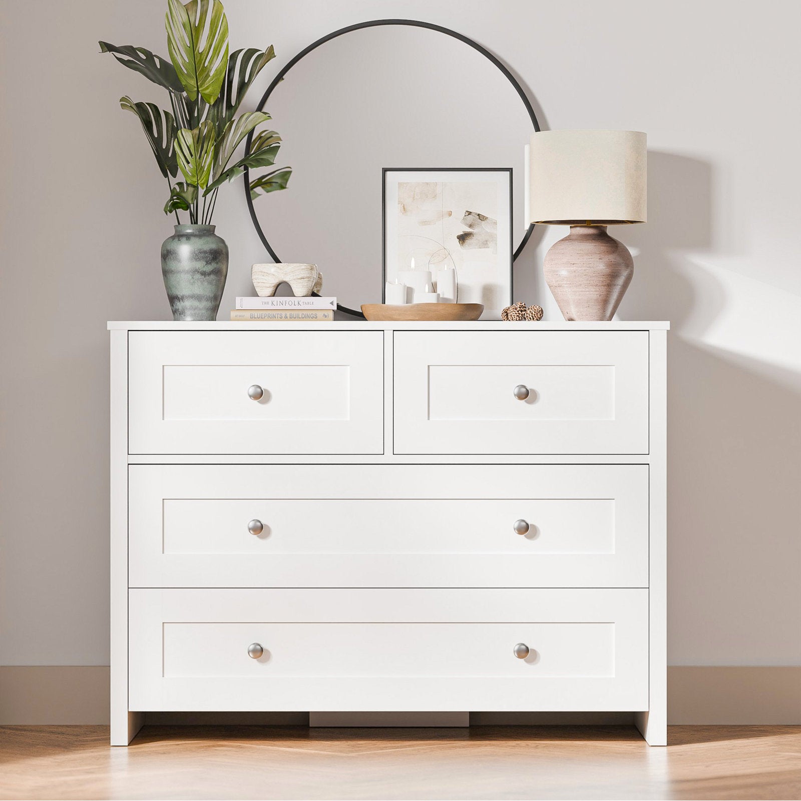 Elegant Bedroom Dresser with 4 Large Drawers and Modern Design