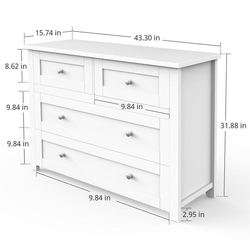 Elegant Bedroom Dresser with 4 Large Drawers and Modern Design