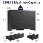 Elegant Bedroom Dresser with 4 Large Drawers and Modern Design