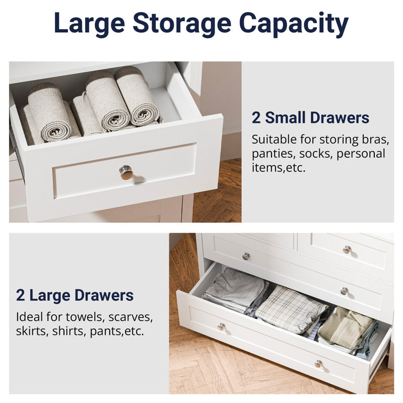 Elegant Bedroom Dresser with 4 Large Drawers and Modern Design