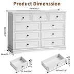 Classic White 9-Drawer Dresser in Neutral Bedroom Setting