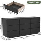 Modern LED 6-Drawer Dresser with Floating Base Light