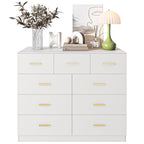 Stylish White Chest of Drawers with Gold Accents for Modern Interiors
