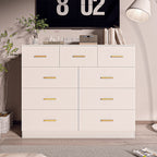 Stylish White Chest of Drawers with Gold Accents for Modern Interiors