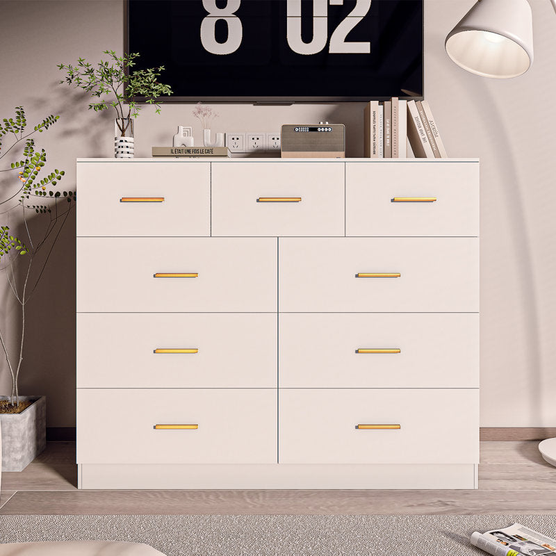 Stylish White Chest of Drawers with Gold Accents for Modern Interiors
