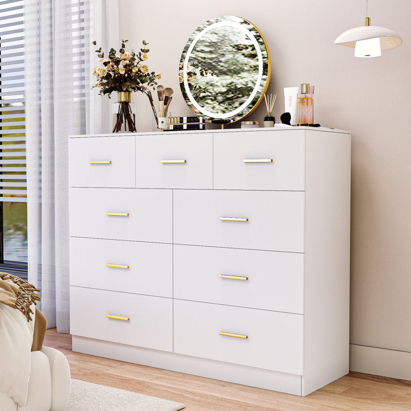Stylish White Chest of Drawers with Gold Accents for Modern Interiors