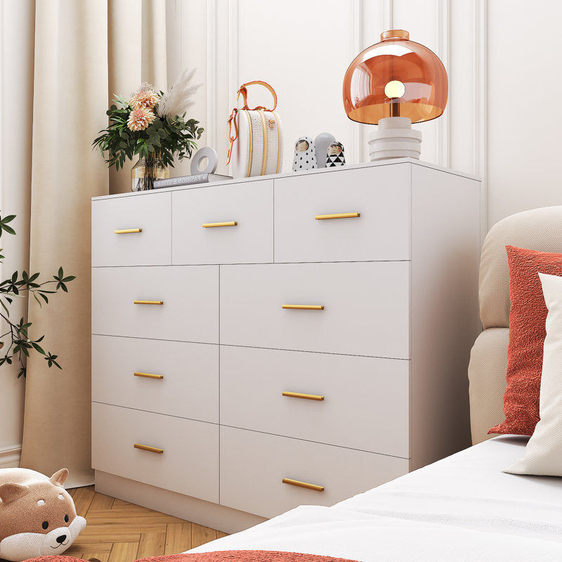 Stylish White Chest of Drawers with Gold Accents for Modern Interiors