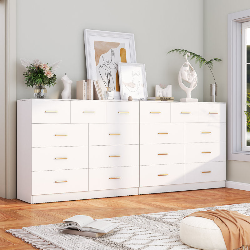 Stylish White Chest of Drawers with Gold Accents for Modern Interiors