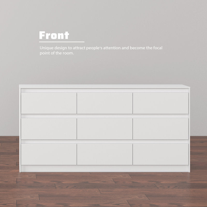 Minimalist Double Dresser with Wide Storage Drawers