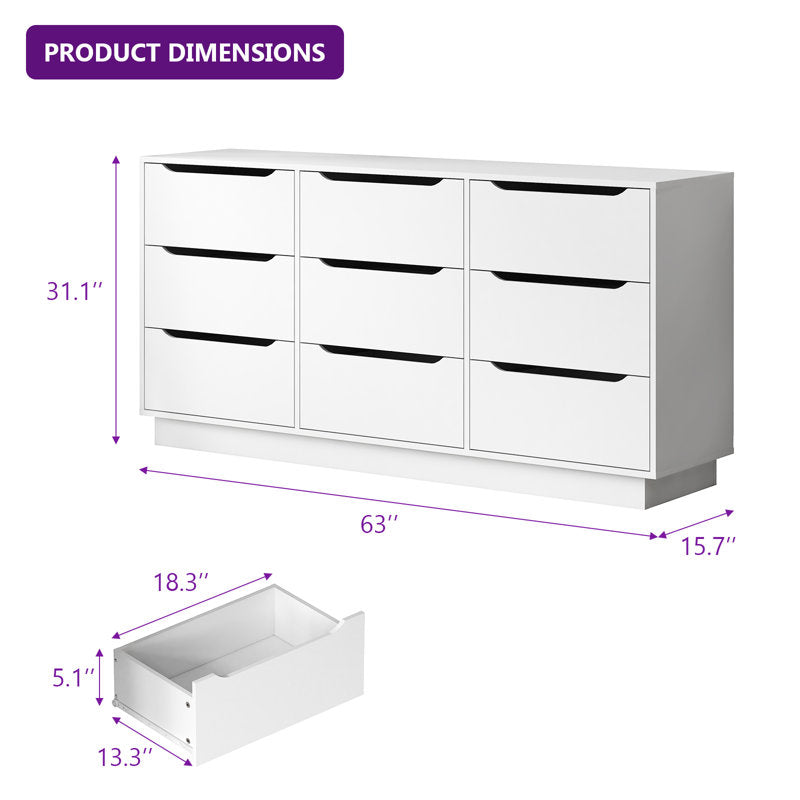 Elegant Bedroom Dresser with Handleless Modern Style