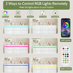 Stylish Storage Dresser with Built-In LED Strip and Sleek Design