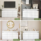 Stylish Storage Dresser with Built-In LED Strip and Sleek Design