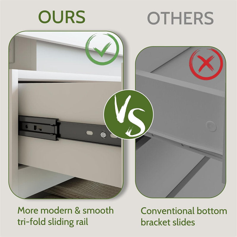 Stylish Storage Dresser with Built-In LED Strip and Sleek Design