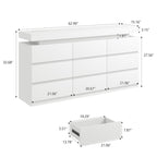 Stylish Storage Dresser with Built-In LED Strip and Sleek Design