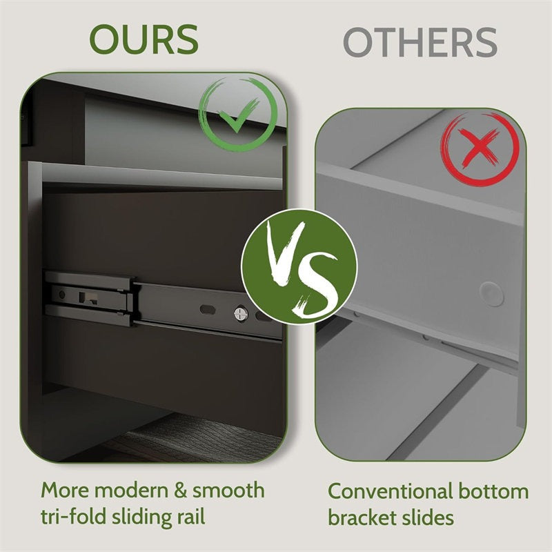 Stylish Storage Dresser with Built-In LED Strip and Sleek Design