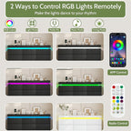 Stylish Storage Dresser with Built-In LED Strip and Sleek Design