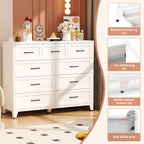 Traditional White Bedroom Dresser with Elegant Panel Design