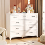 Traditional White Bedroom Dresser with Elegant Panel Design