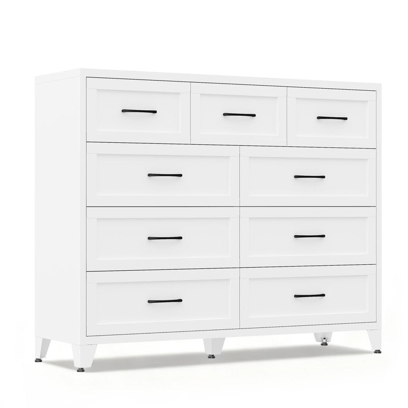 Traditional White Bedroom Dresser with Elegant Panel Design