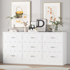 Stylish Bedroom Dresser with Decorative Geometric Panels