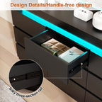 Modern 9-Drawer Dresser with LED Light Strip and Sleek Design